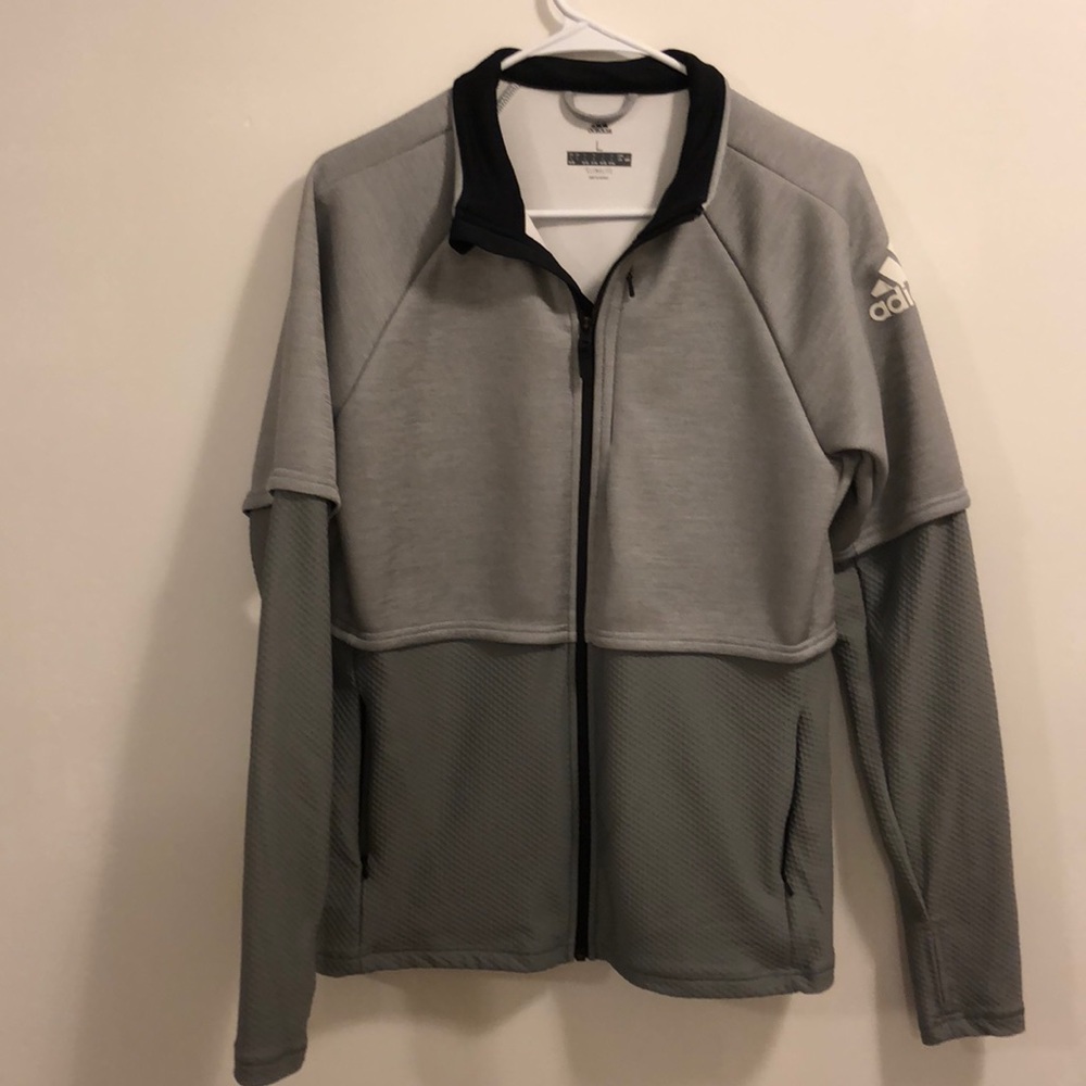 Women adidas climalite zip up large